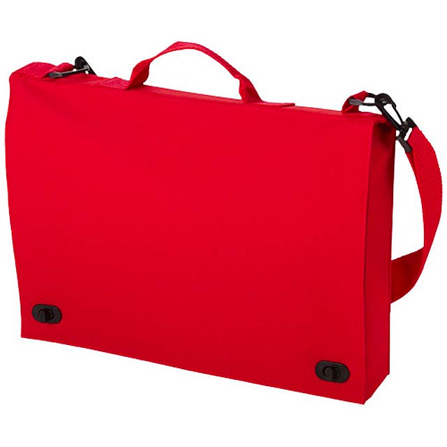 Santa Fe 2-buckle closure conference bag - red