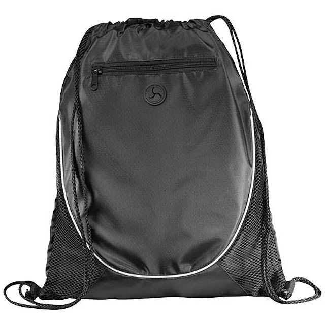 Peek zippered pocket drawstring backpack 5L - black