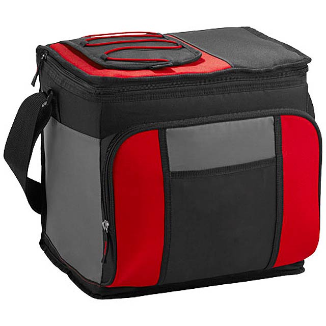 Easy-access 24-can cooler bag - red