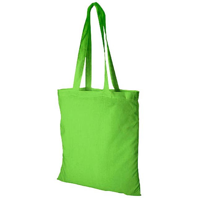 Madras 140 g/m² cotton tote bag - lime