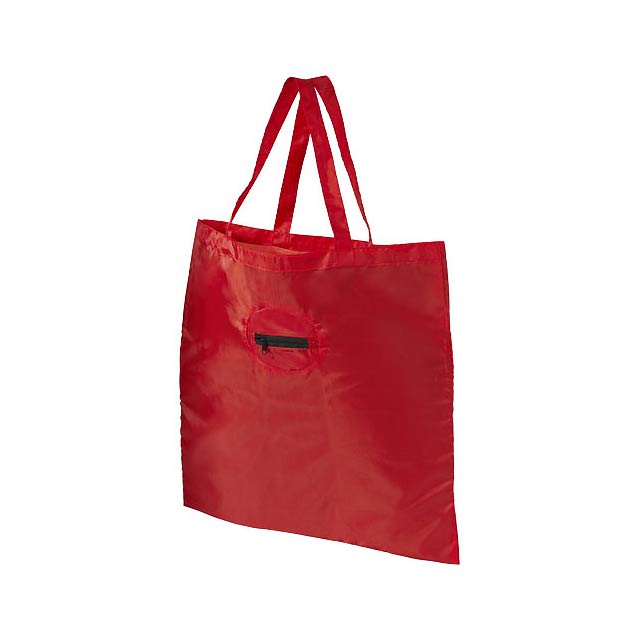 Skládaná nákupní taška - transparentní červená