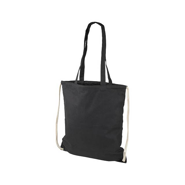 Eliza 240 g/m² cotton drawstring backpack 6L - black