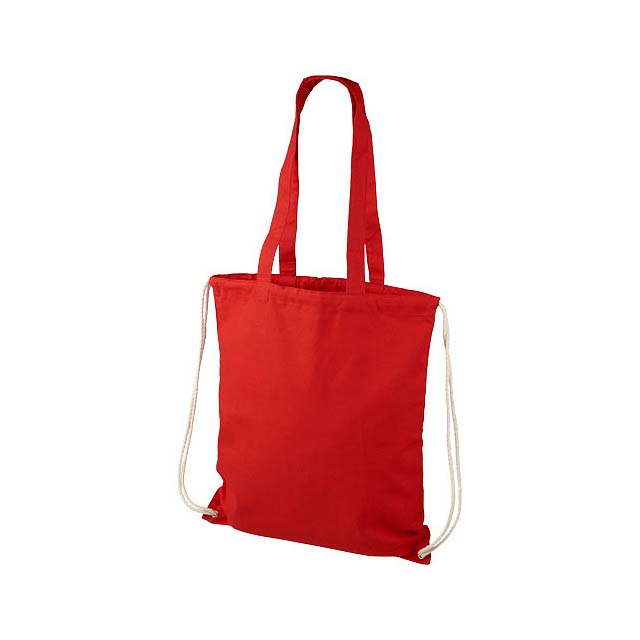 Elizo 240 g/m² bavlněný batoh se stahovací šňůrkou - transparentní červená