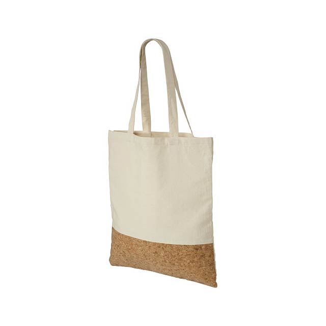 Cory 175 g/m² cotton and cork tote bag - beige