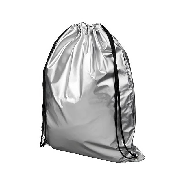 Oriole lesklý šňůrkový batoh - stříbrná
