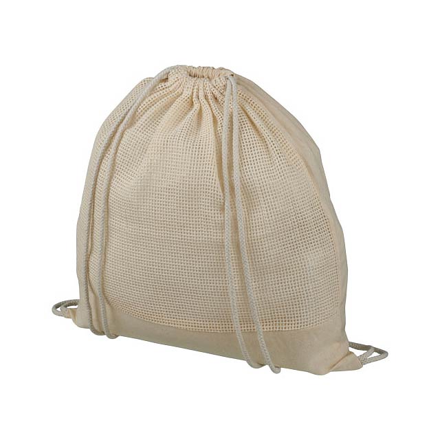 Maine Rucksack mit Kordelzug aus Baumwollgewebe 5L - Beige