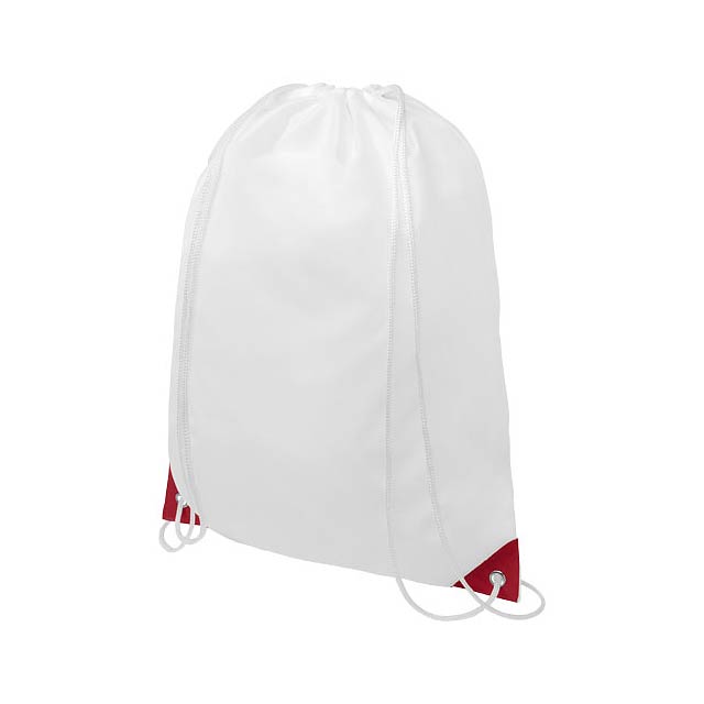 Oriole drawstring backpack with coloured corners 5L - transparent red