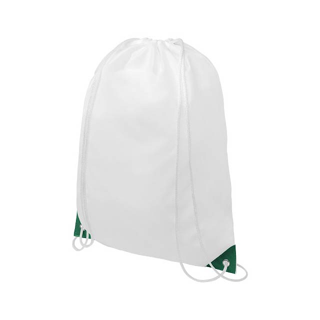 Oriole drawstring backpack with coloured corners 5L - green