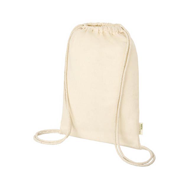 Orissa 100 g/m² GOTS organic cotton drawstring backpack 5L - beige