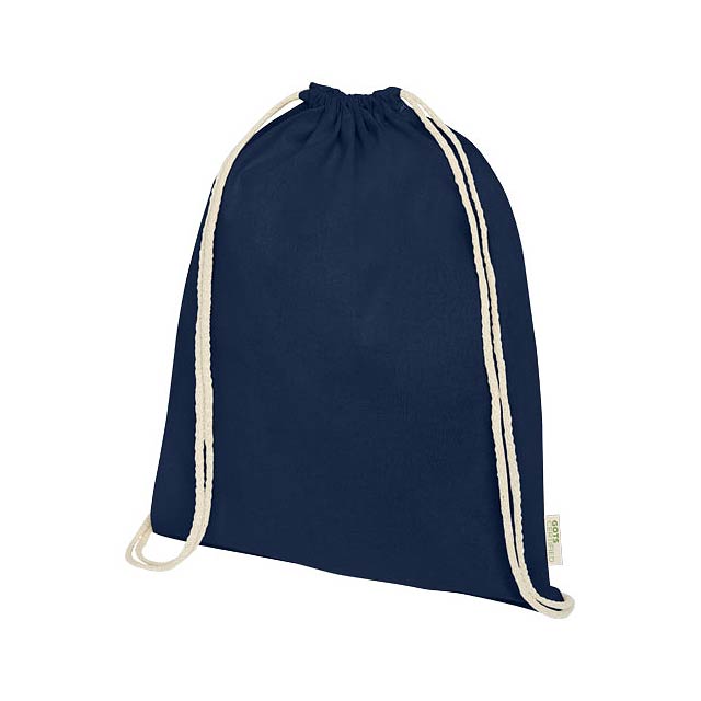 Orissa 100 g/m² GOTS organic cotton drawstring backpack 5L - blue