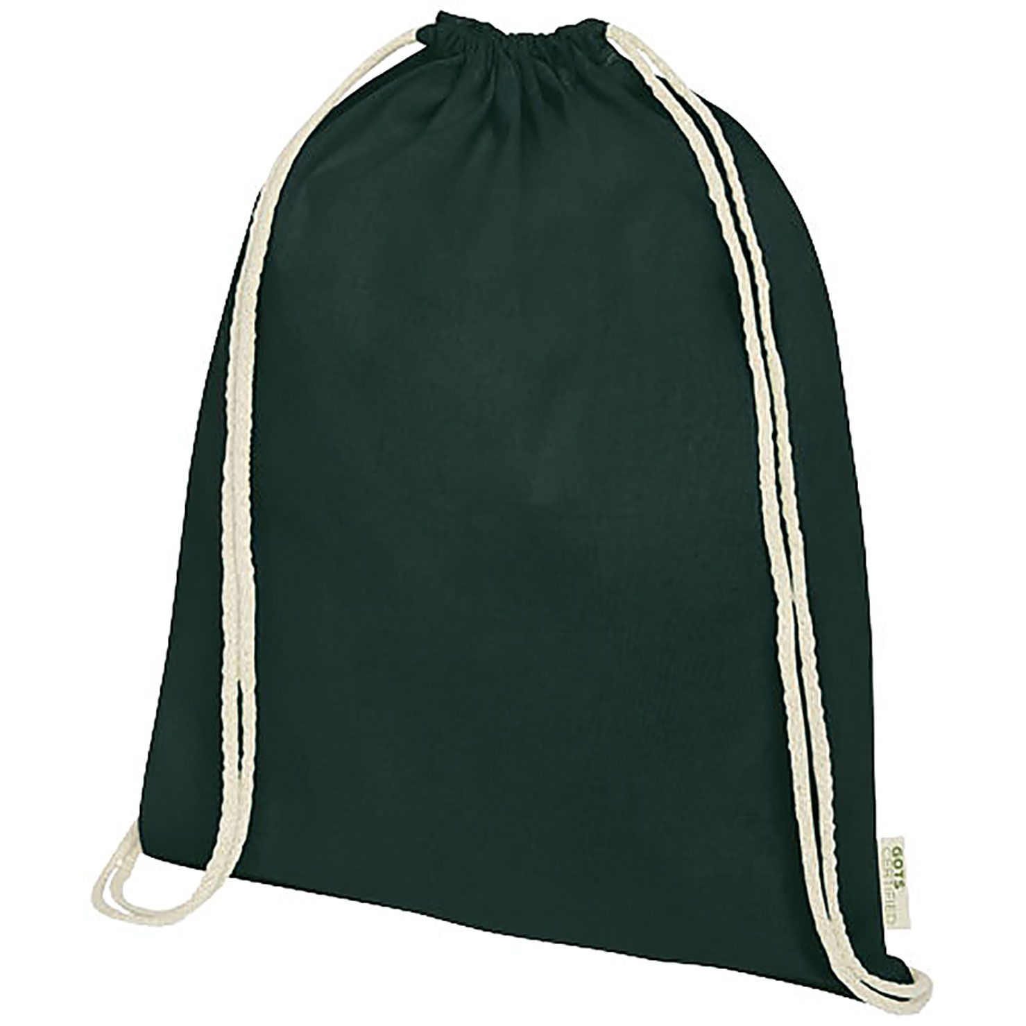 Orissa 100 g/m² organic cotton drawstring bag 5L - green