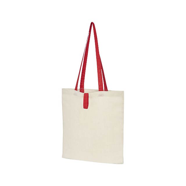 Nevada 100 g/m² cotton foldable tote bag - transparent red