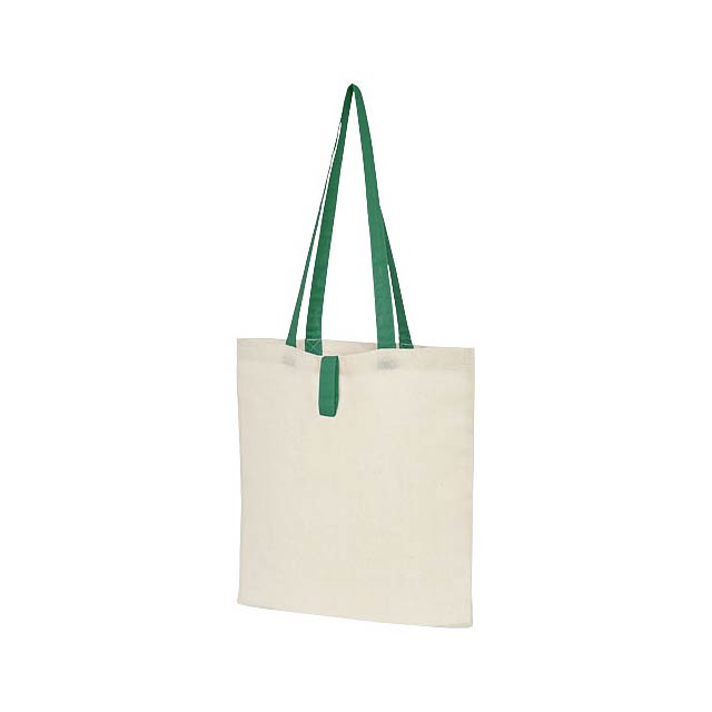 Nevada 100 g/m² cotton foldable tote bag - green