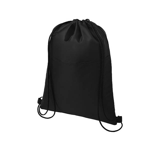 Oriole 12-can drawstring cooler bag - black