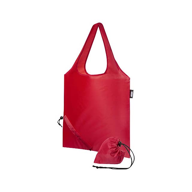 Skládací nákupní taška z RPET Sabia - transparentná červená