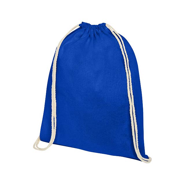 Oregon 140 g/m² cotton drawstring backpack 5L - baby blue