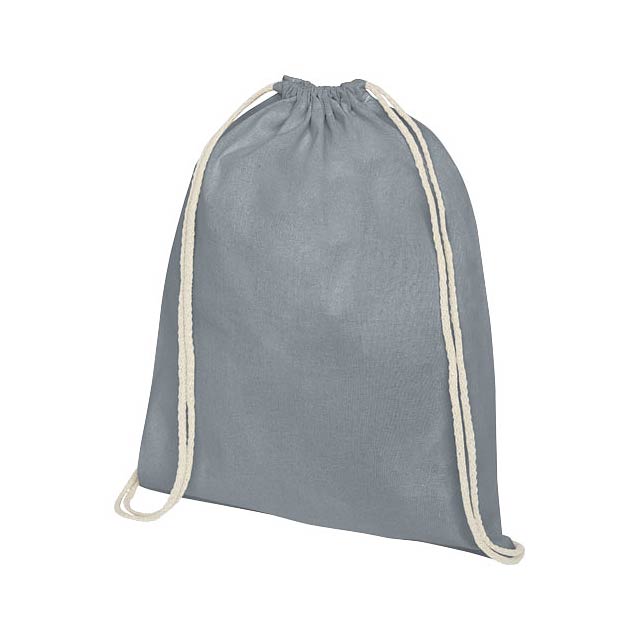 Oregon 140 g/m² cotton drawstring backpack 5L - grey