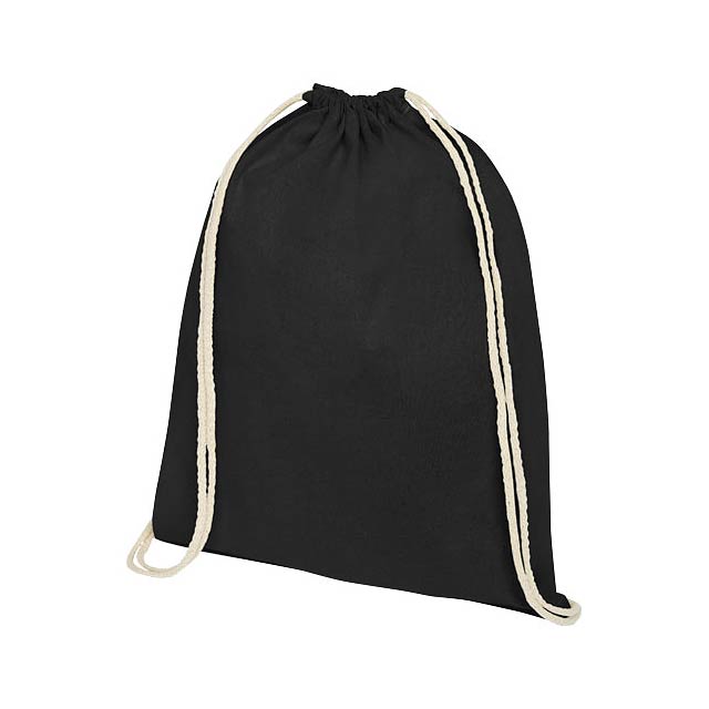 Oregon 140 g/m² cotton drawstring backpack 5L - black