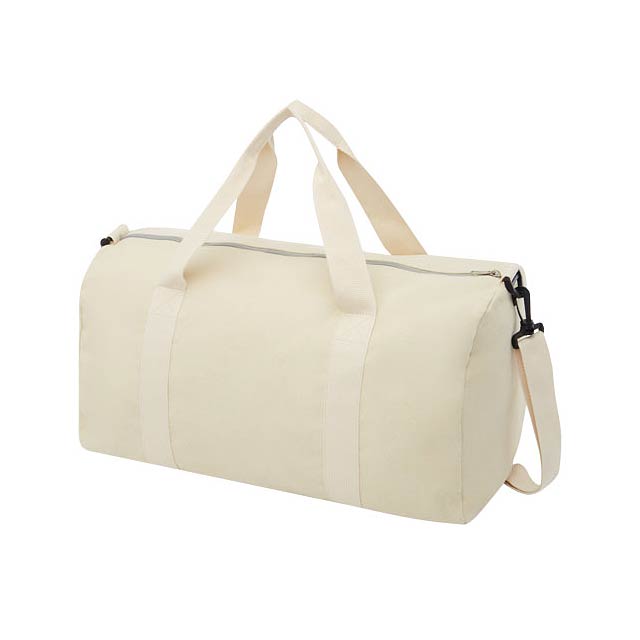 Sportovní taška Pheebs z recyklované bavlny a polyesteru s gramáží 450 g/m² - béžová