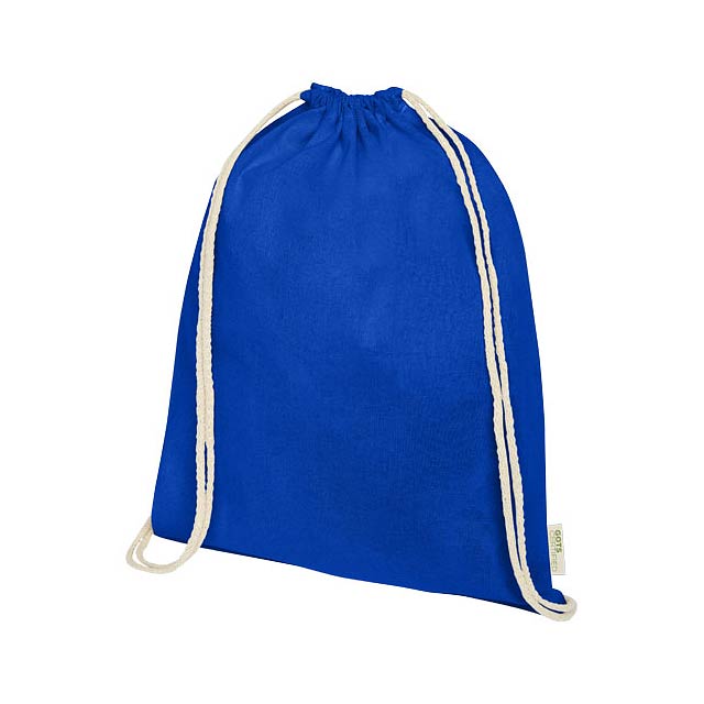 Orissa 140 g/m² GOTS organic cotton drawstring backpack 5L - baby blue