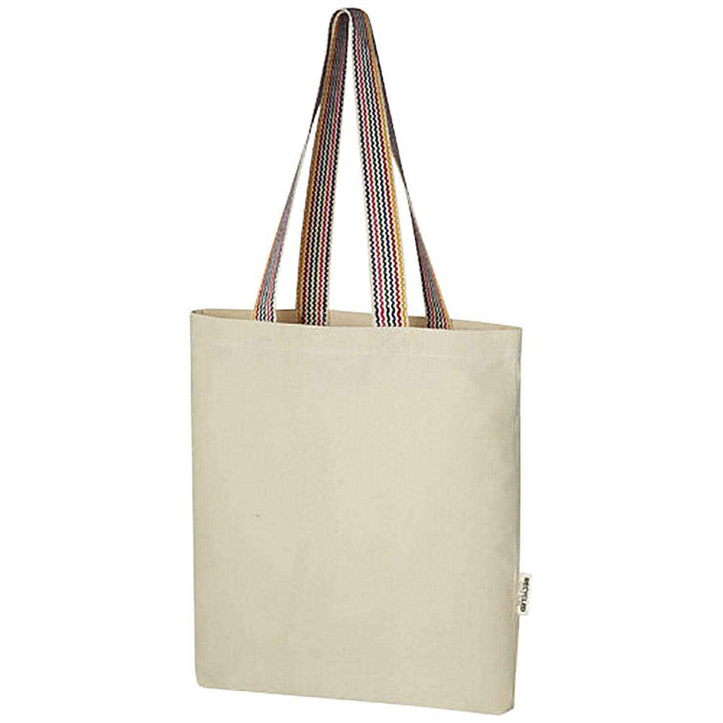 Rainbow 180 g/m² recycled cotton tote bag 5L - beige