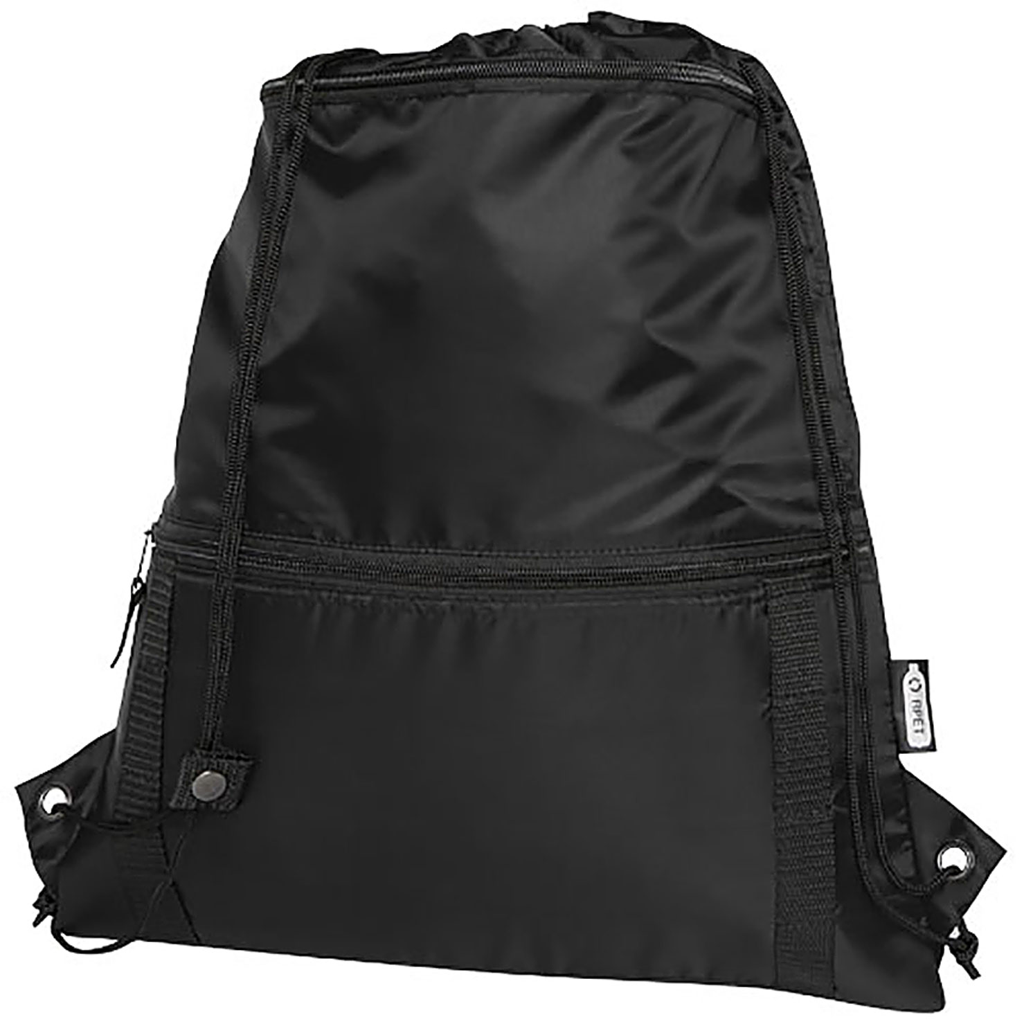 Adventure recycled insulated drawstring bag 9L - black