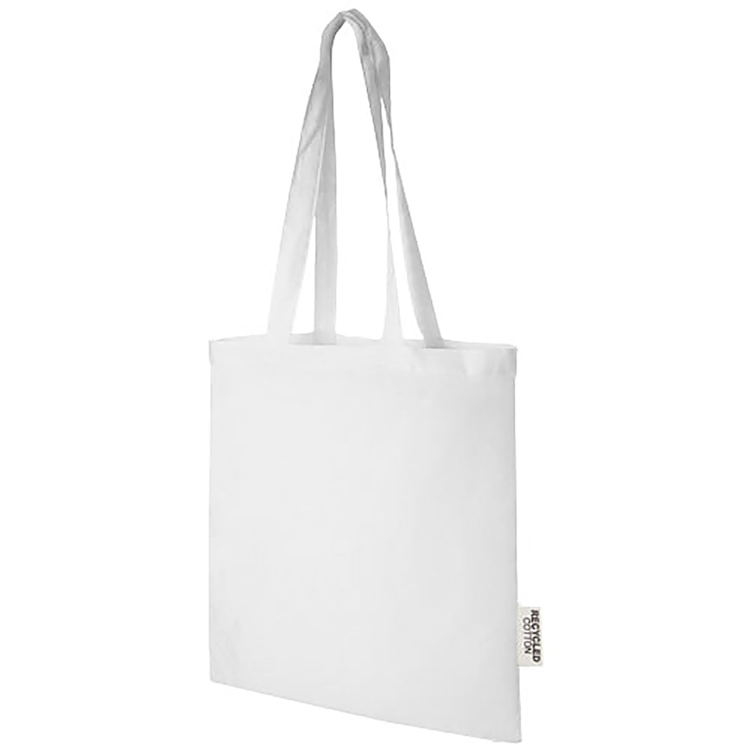 Madras 140 g/m2 GRS recycled cotton tote bag 7L - white