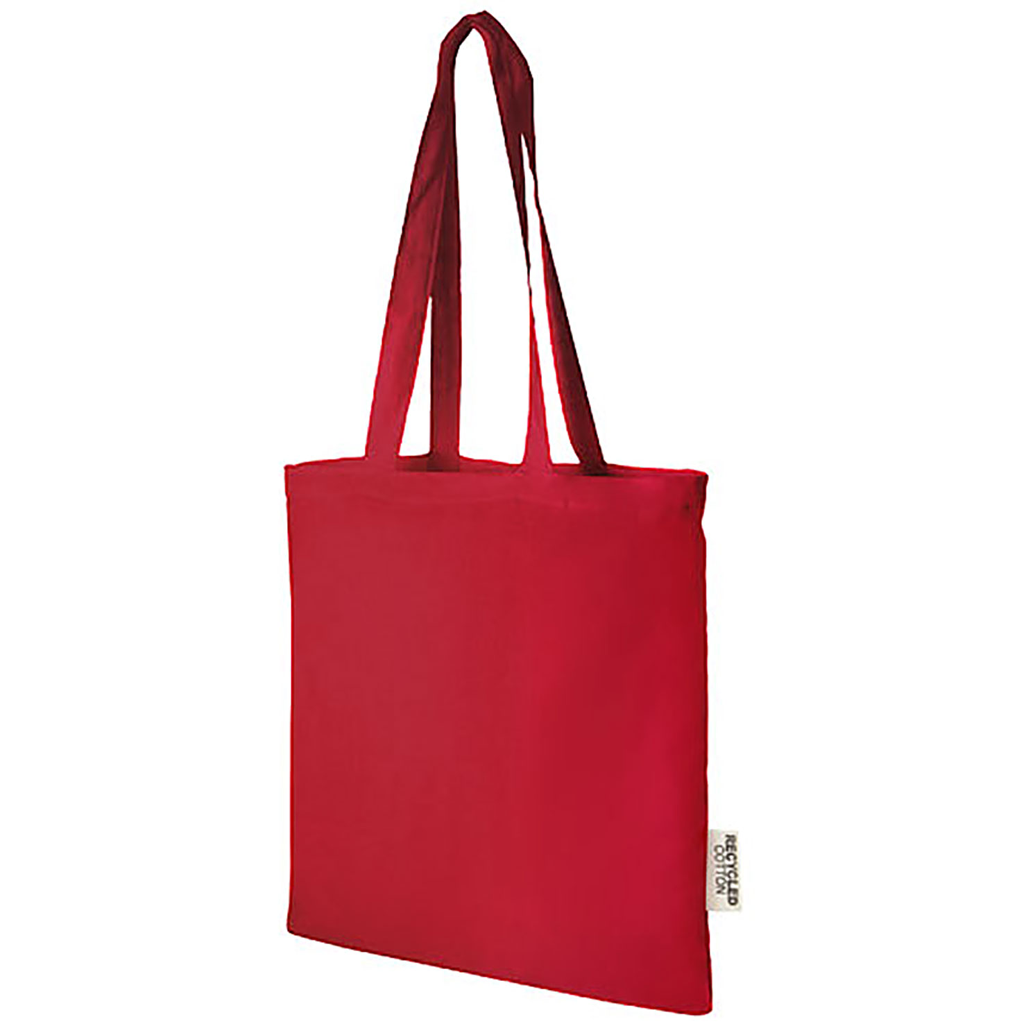 Madras 140 g/m2 GRS recycled cotton tote bag 7L - red