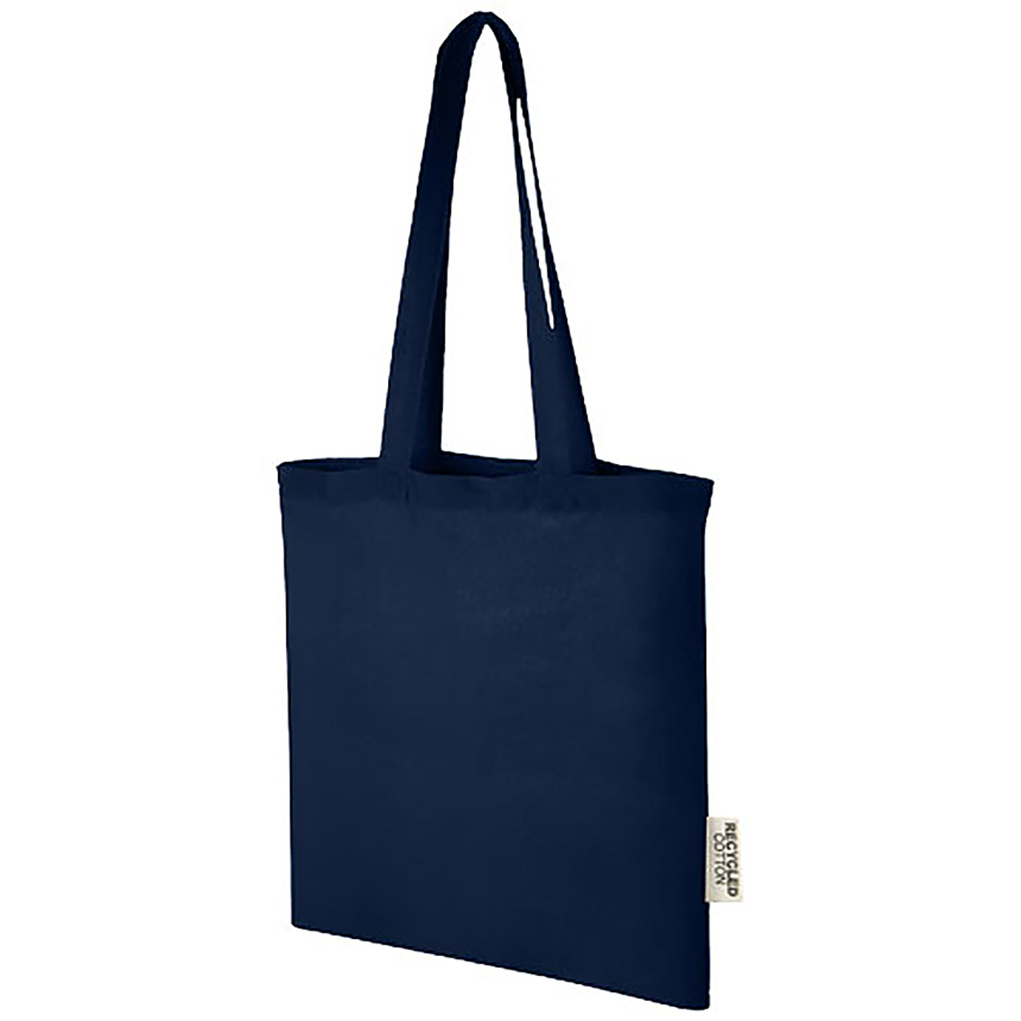 Madras 140 g/m2 GRS recycled cotton tote bag 7L - blue