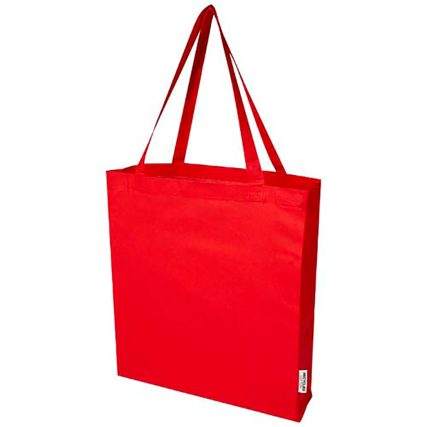 Madras 140 g/m² GRS recycled cotton gusset tote bag - red