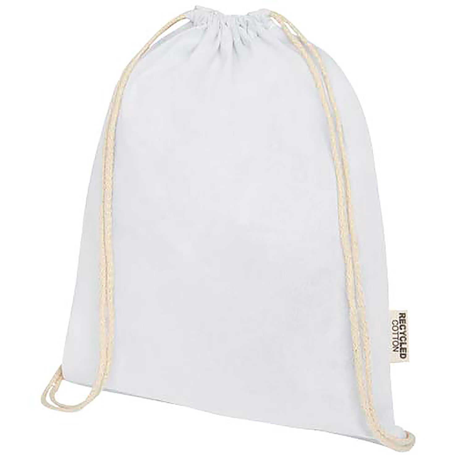 Oregon 140 g/m² GRS recycled cotton drawstring bag - white