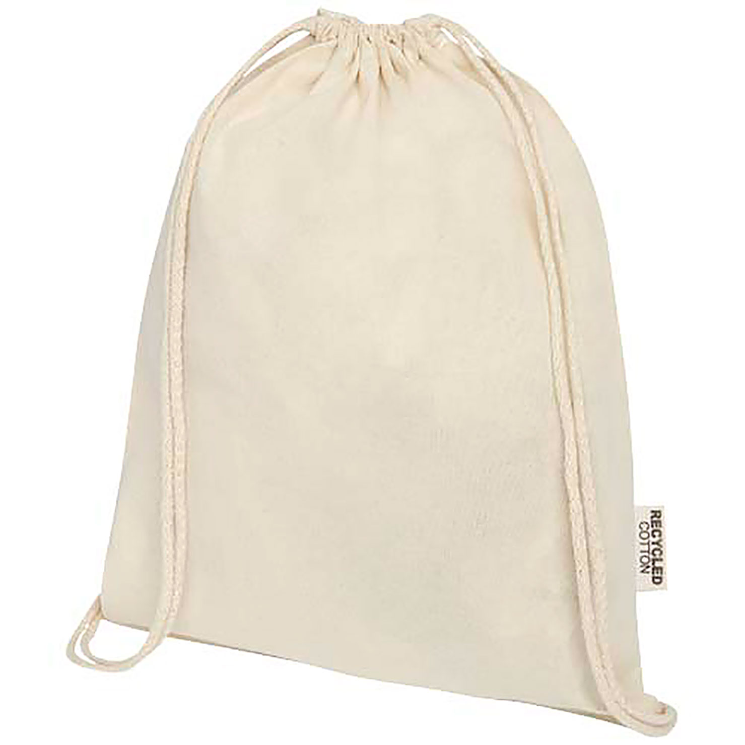 Oregon 140 g/m² GRS recycled cotton drawstring bag - beige