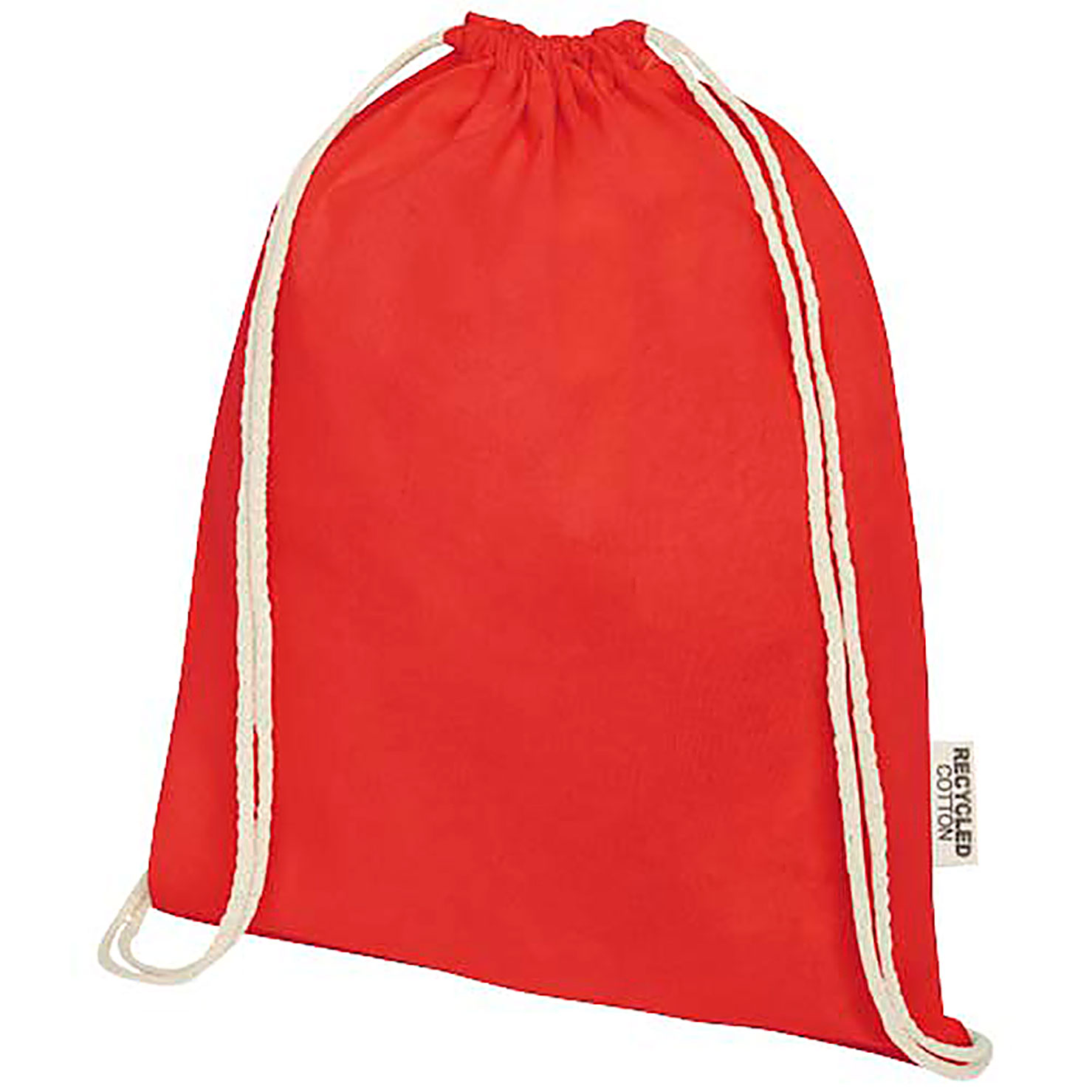 Oregon 140 g/m² GRS recycled cotton drawstring bag - red