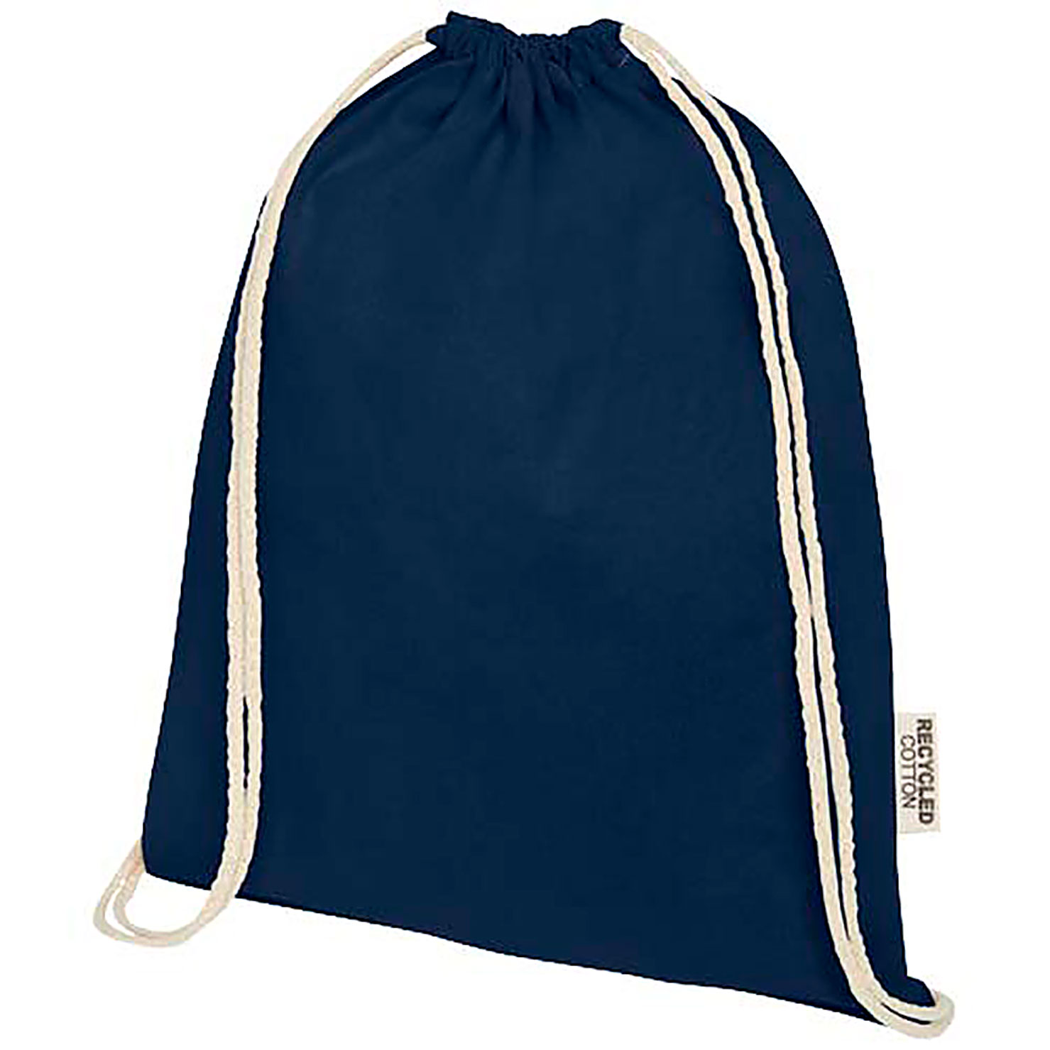 Oregon 140 g/m² GRS recycled cotton drawstring bag - blue