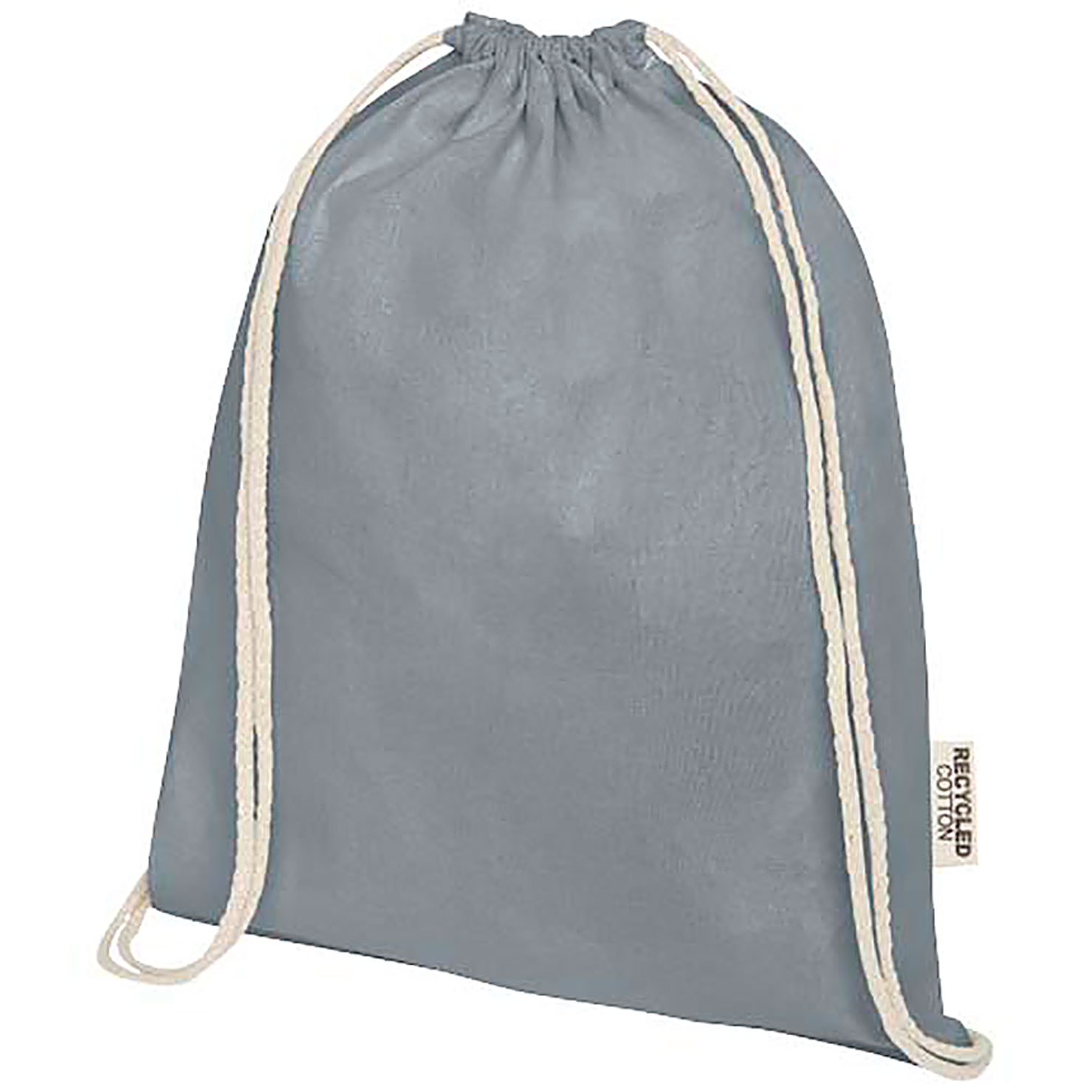 Oregon 140 g/m² GRS recycled cotton drawstring bag - grey