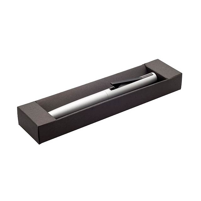VIBRO PLUS kovové kuličkové pero v krabičce - stříbrná