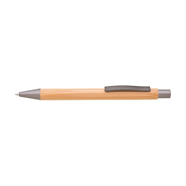 Niet Kugelschreiber aus Bambus / Metall - Grau