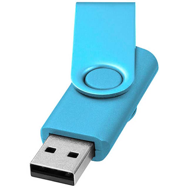 Kovový USB Rotate, 2GB - modrá