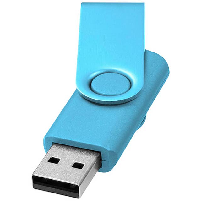 Rotate-metallic 4GB USB flash drive - blue