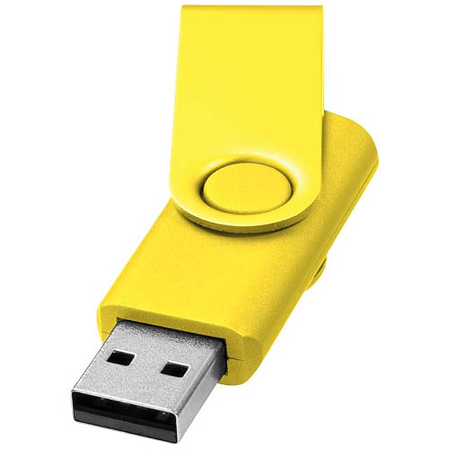 Kovový USB Rotate, 4 GB - žltá
