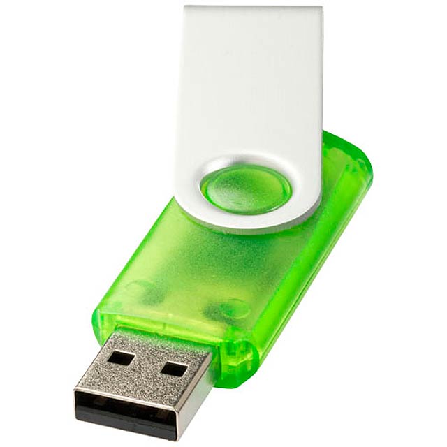 Rotate-translucent 4GB USB flash drive - green