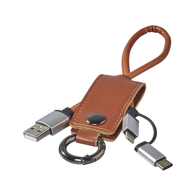 Posh 3-in-1 charging cable - brown