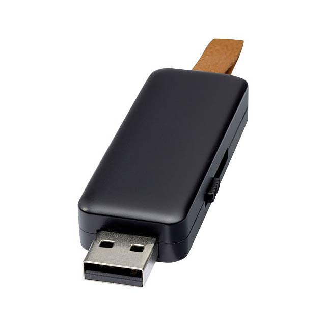 Svítící USB flash disk s kapacitou 4 GB Gleam - černá