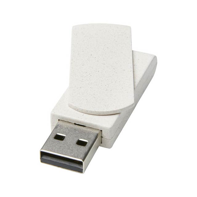 USB flash disk z pšeničné slámy s kapacitou 8 GB Rotate - béžová