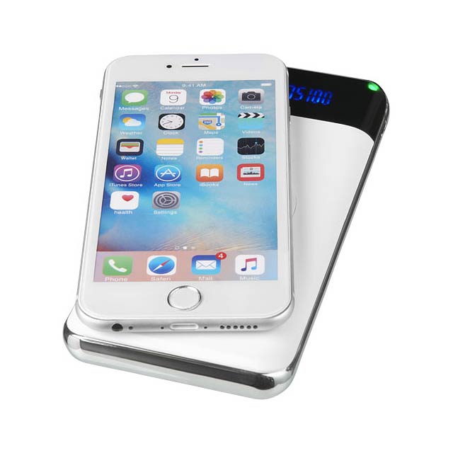 Constant 10.000 mAh wireless power bank with LED - white
