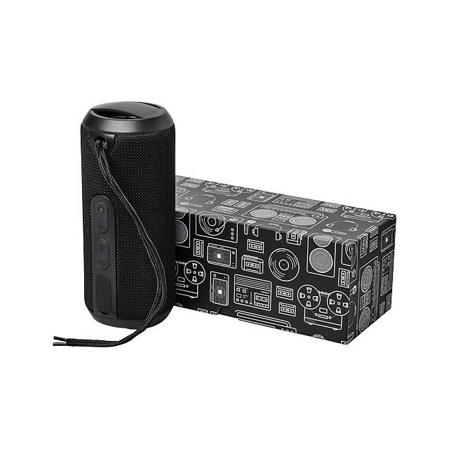 Rugged fabric waterproof Bluetooth® speaker - black