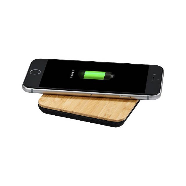 Leaf bamboo and fabric wireless charging pad - wood