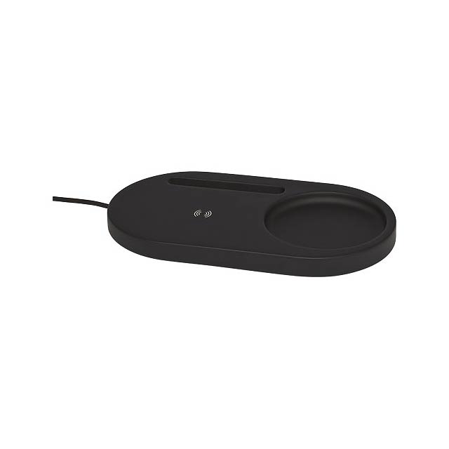 Klip 5W wireless charging desk organizer - black