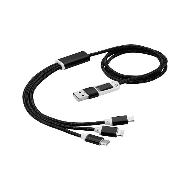 Versatile 5-in-1 charging cable - black