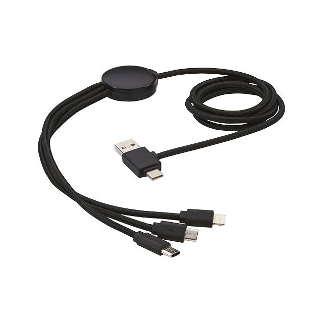 Gleam 5-in-1 light-up charging cable  - black
